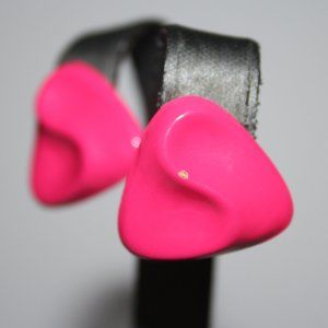 Vintage Retro hot pink triangle earrings